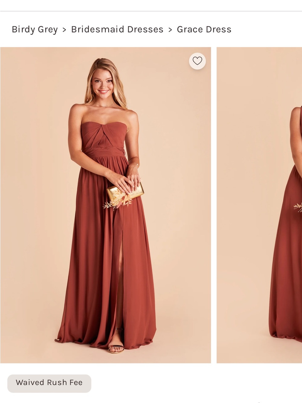 Birdy Grey Grace Strapless Bridesmaid Dress in Spice